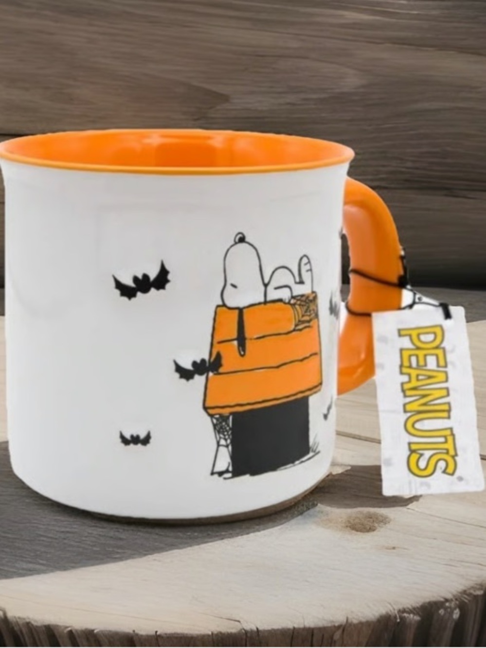 Peanuts Snoopy Orange and White Ceramic Mug